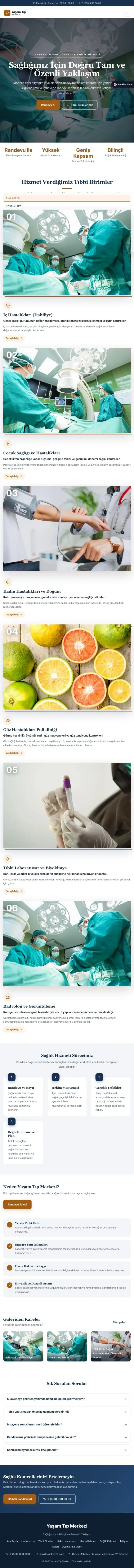 Zigzag Mavi Turuncu – Hastane ve Poliklinik Web Sitesi tablet görünümü