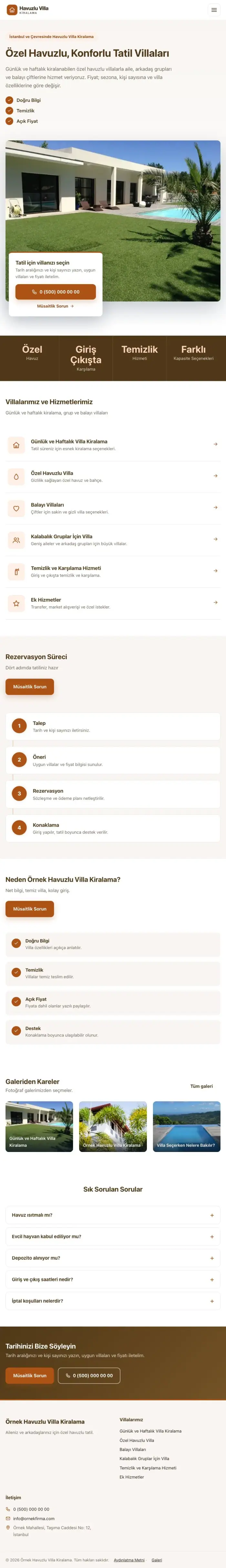Bölünmüş Kahve Turuncu – Havuzlu Villa Kiralama Web Sitesi tablet görünümü