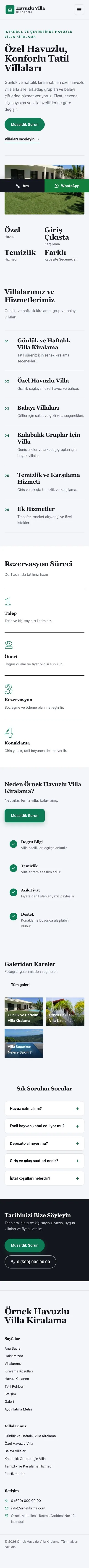Dergi Editoryal Lacivert Turkuaz – Havuzlu Villa Kiralama Web Sitesi mobil görünümü