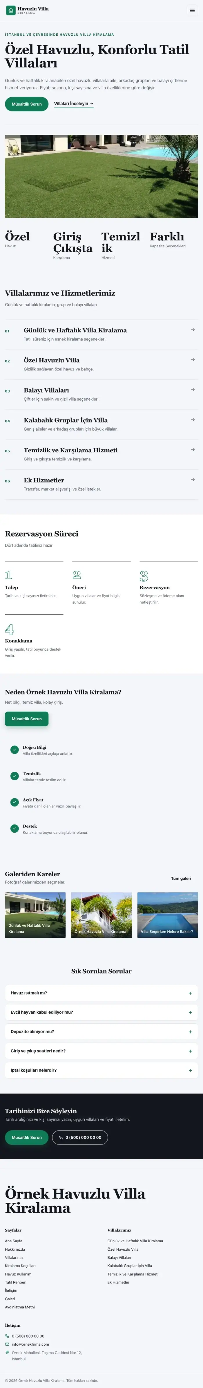 Dergi Editoryal Lacivert Turkuaz – Havuzlu Villa Kiralama Web Sitesi tablet görünümü