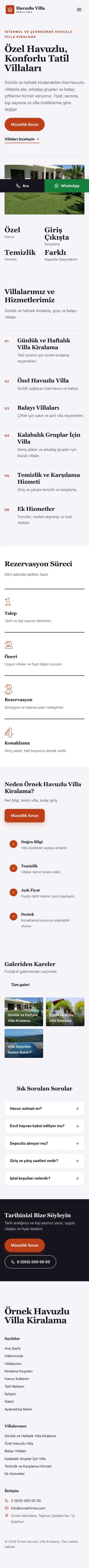 Dergi Editoryal Lacivert Turuncu – Havuzlu Villa Kiralama Web Sitesi mobil görünümü
