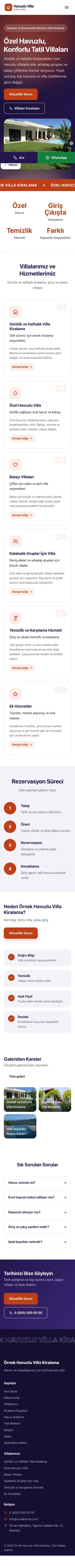 Hareketli Lacivert Turuncu – Havuzlu Villa Kiralama Web Sitesi mobil görünümü