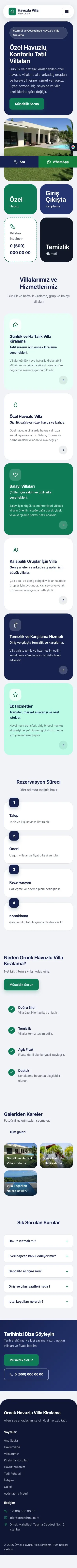 Mozaik Lacivert Turkuaz – Havuzlu Villa Kiralama Web Sitesi mobil görünümü