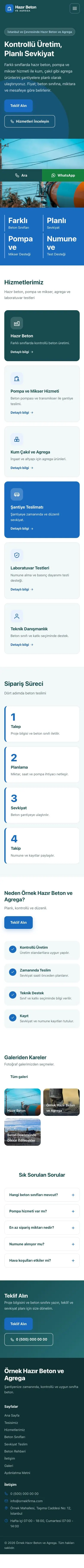Blok Petrol Mavi – Hazır Beton ve Agrega Web Sitesi mobil görünümü