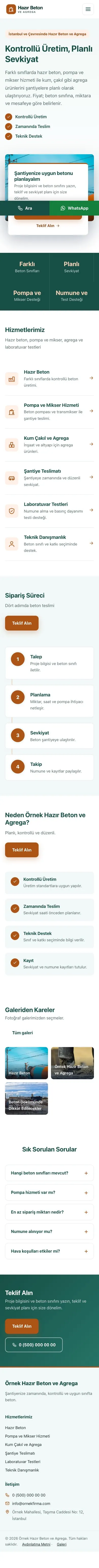 Bölünmüş Petrol Turuncu – Hazır Beton ve Agrega Web Sitesi mobil görünümü