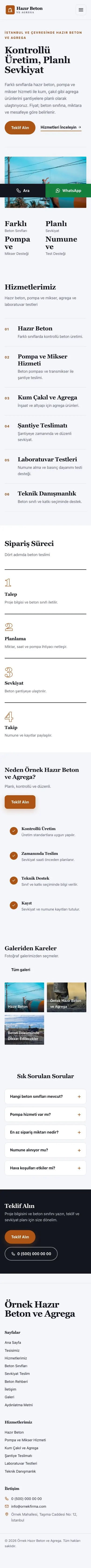Dergi Editoryal Lacivert Turuncu – Hazır Beton ve Agrega Web Sitesi mobil görünümü