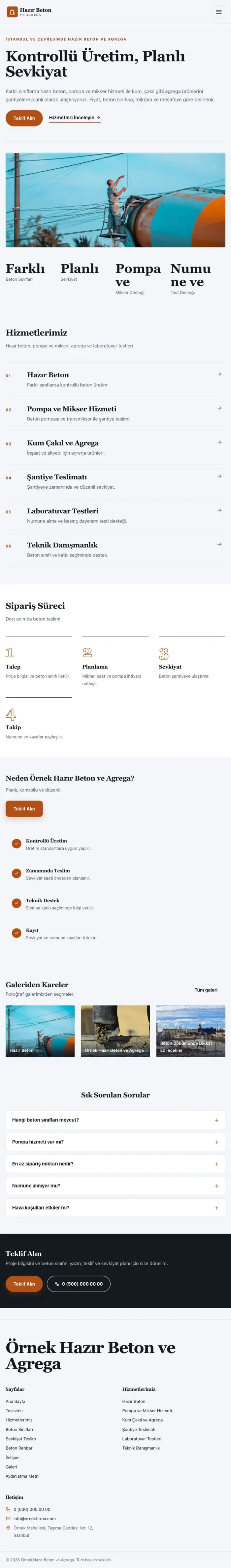 Dergi Editoryal Mavi Turuncu – Hazır Beton ve Agrega Web Sitesi tablet görünümü