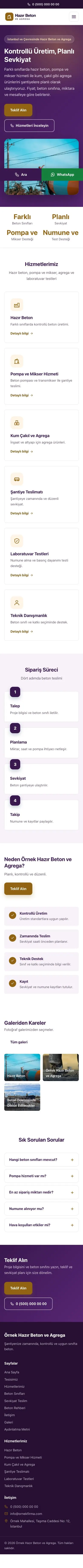 Klasik Mor Turuncu – Hazır Beton ve Agrega Web Sitesi mobil görünümü