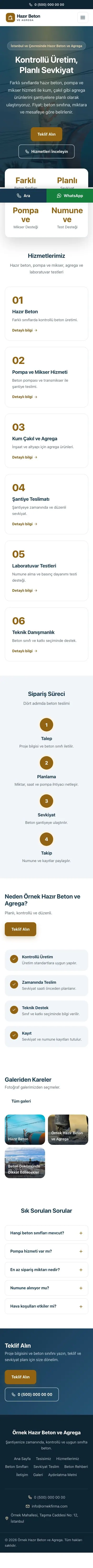 Merkez Mavi Turuncu II – Hazır Beton ve Agrega Web Sitesi mobil görünümü