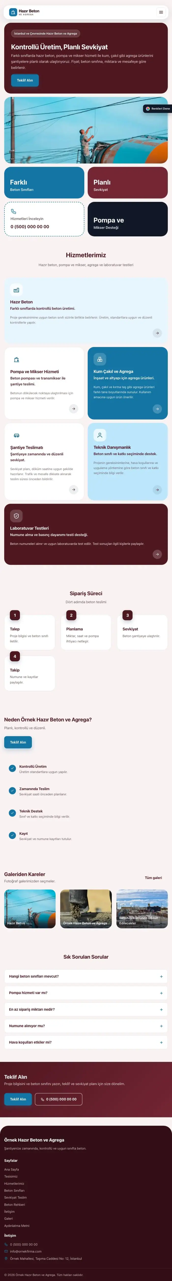 Mozaik Bordo Mavi – Hazır Beton ve Agrega Web Sitesi tablet görünümü