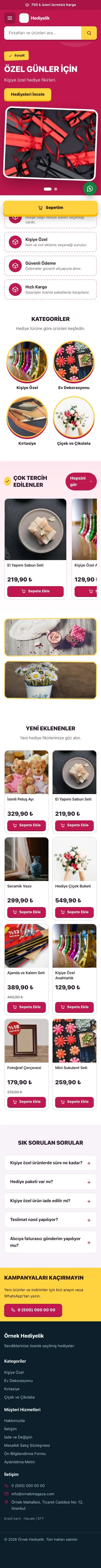 Kampanya Mor Pembe – Hediyelik E-ticaret Sitesi mobil görünümü