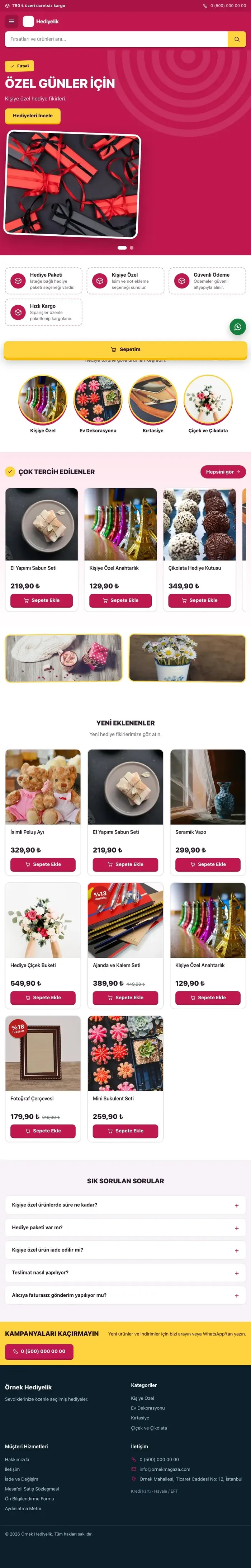 Kampanya Mor Pembe – Hediyelik E-ticaret Sitesi tablet görünümü