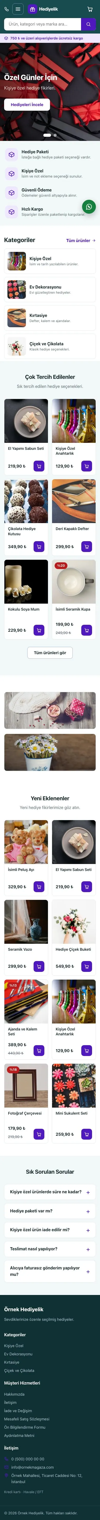 Market Petrol Mor – Hediyelik E-ticaret Sitesi mobil görünümü