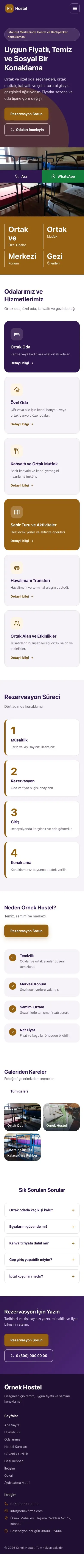 Blok Mor Turuncu – Hostel ve Backpacker Web Sitesi mobil görünümü