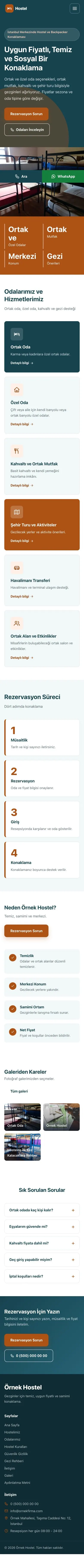 Blok Petrol Turuncu – Hostel ve Backpacker Web Sitesi mobil görünümü