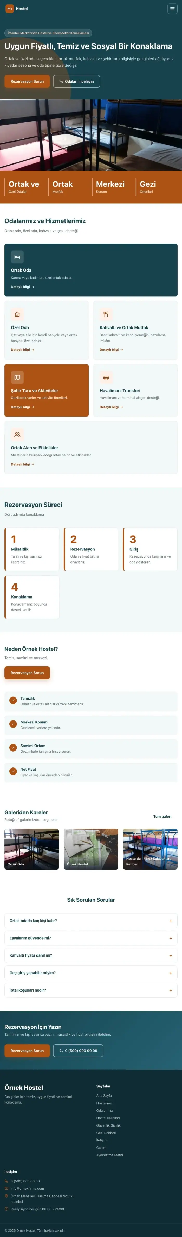 Blok Petrol Turuncu – Hostel ve Backpacker Web Sitesi tablet görünümü