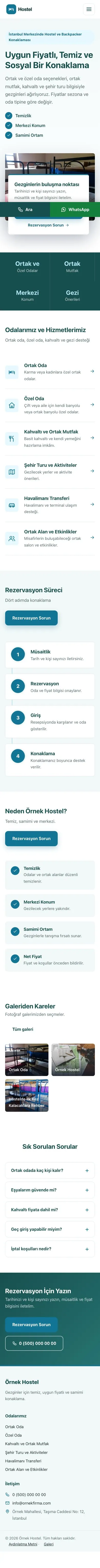 Bölünmüş Petrol Turkuaz – Hostel ve Backpacker Web Sitesi mobil görünümü