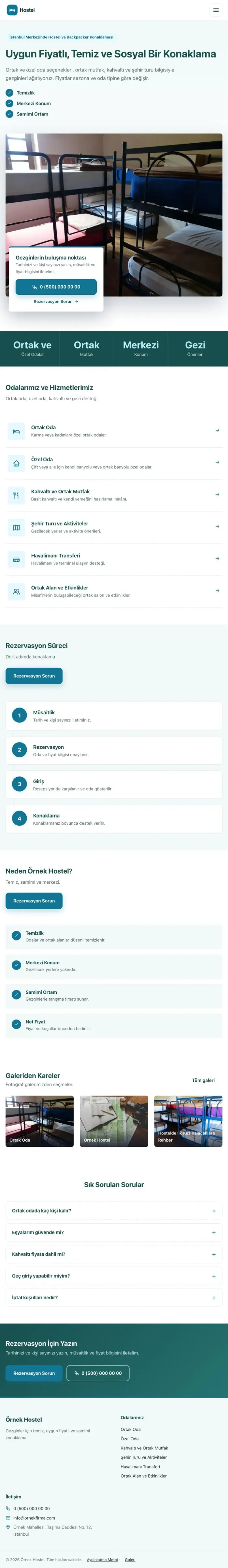 Bölünmüş Petrol Turkuaz – Hostel ve Backpacker Web Sitesi tablet görünümü