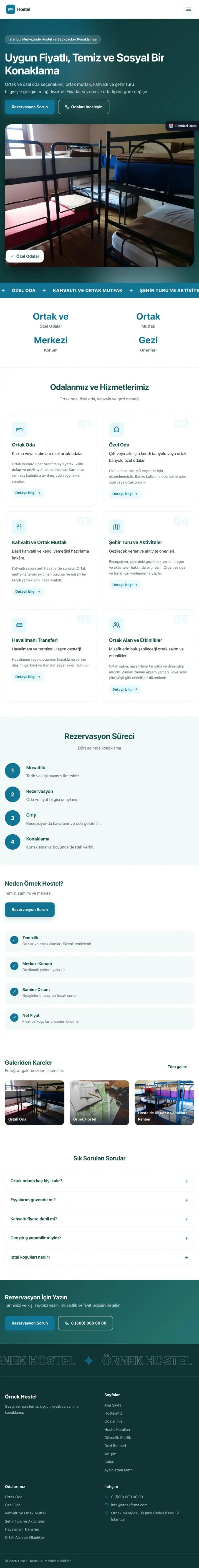 Hareketli Petrol Turkuaz – Hostel ve Backpacker Web Sitesi tablet görünümü