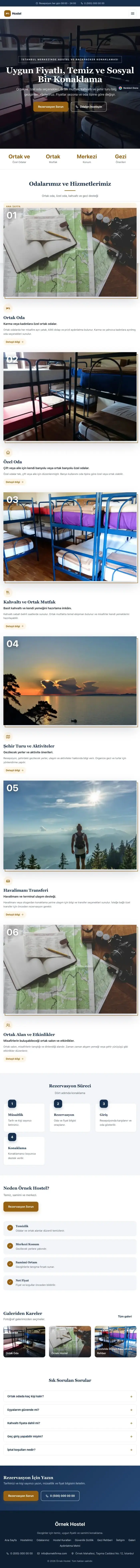 Zigzag Mavi Turuncu – Hostel ve Backpacker Web Sitesi tablet görünümü