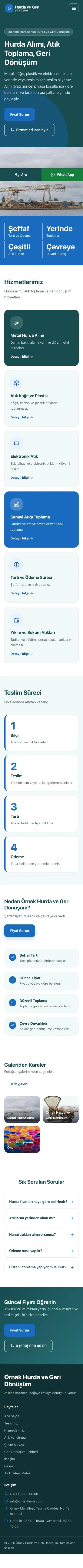 Blok Petrol Mavi – Hurda ve Geri Dönüşüm Web Sitesi mobil görünümü