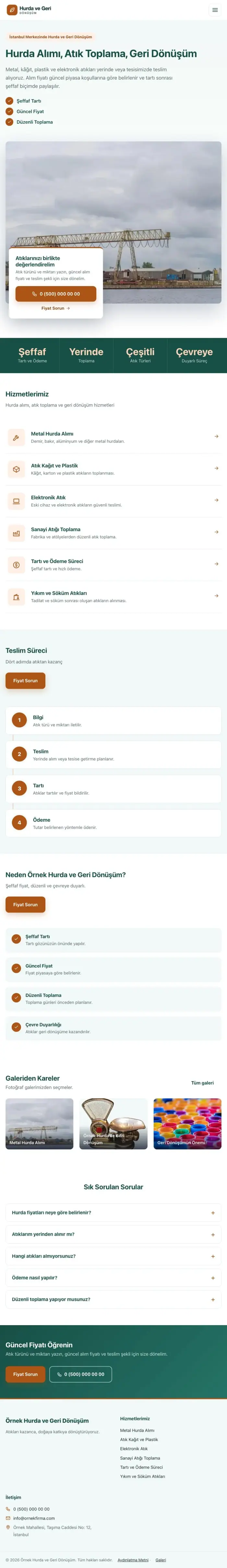 Bölünmüş Petrol Turuncu – Hurda ve Geri Dönüşüm Web Sitesi tablet görünümü