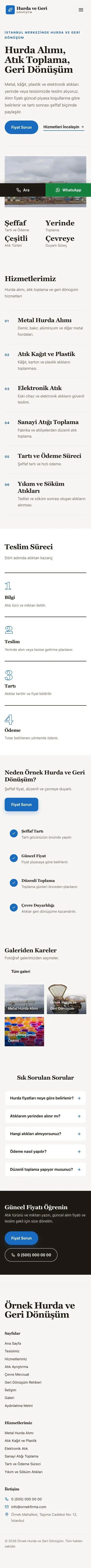 Dergi Editoryal Kahve Mavi – Hurda ve Geri Dönüşüm Web Sitesi mobil görünümü