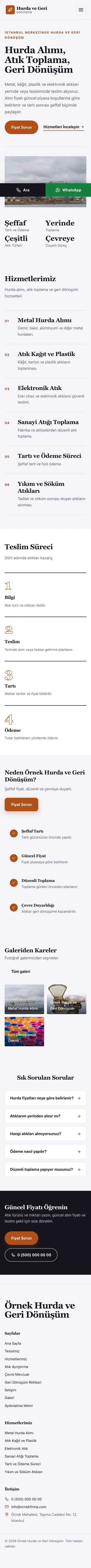 Dergi Editoryal Lacivert Turuncu – Hurda ve Geri Dönüşüm Web Sitesi mobil görünümü