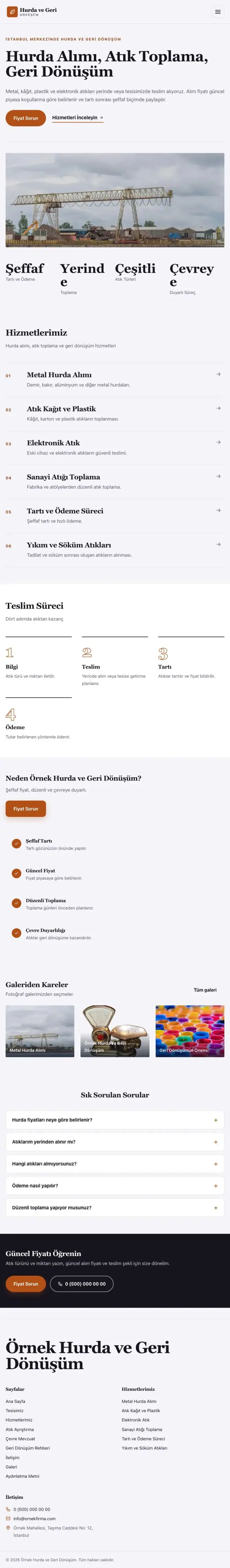 Dergi Editoryal Lacivert Turuncu – Hurda ve Geri Dönüşüm Web Sitesi tablet görünümü