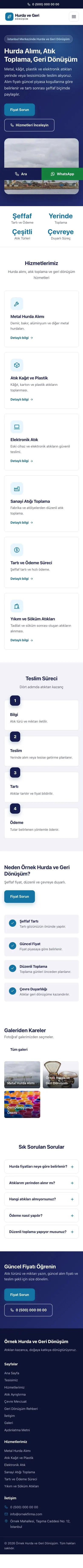 Klasik Lacivert Mavi II – Hurda ve Geri Dönüşüm Web Sitesi mobil görünümü
