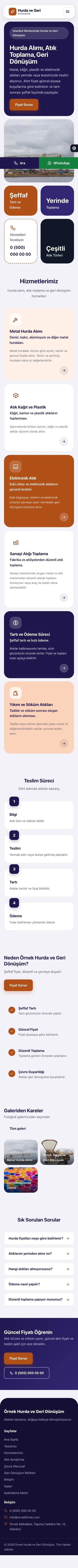 Mozaik Lacivert Turuncu – Hurda ve Geri Dönüşüm Web Sitesi mobil görünümü