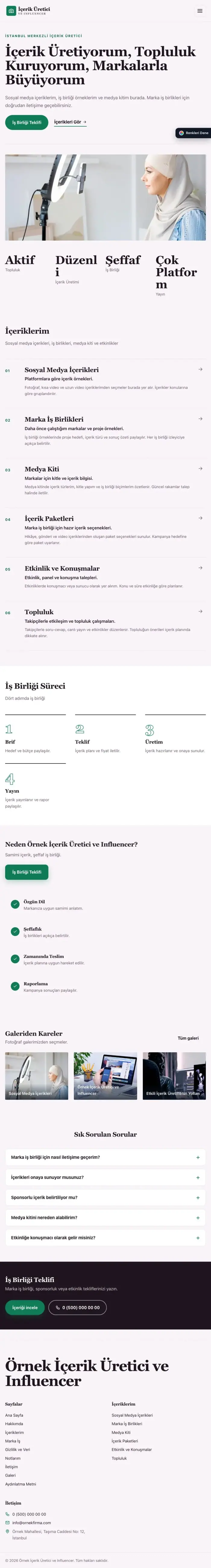 Dergi Editoryal Erik Turkuaz – İçerik Üretici ve Influencer Web Sitesi tablet görünümü