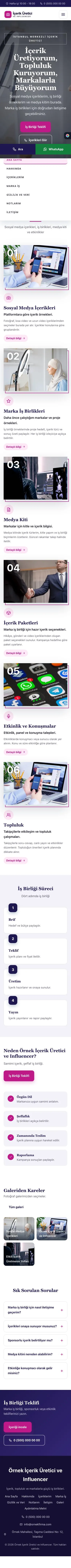 Zigzag Lacivert Pembe – İçerik Üretici ve Influencer Web Sitesi mobil görünümü