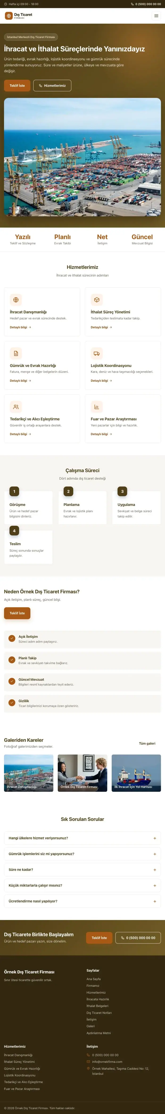Klasik Kahve Turuncu – İhracat ve İthalat Web Sitesi tablet görünümü