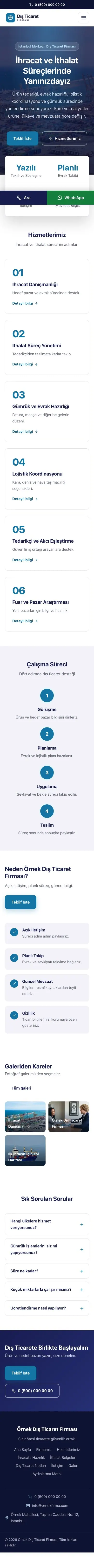 Merkez Lacivert Mavi II – İhracat ve İthalat Web Sitesi mobil görünümü