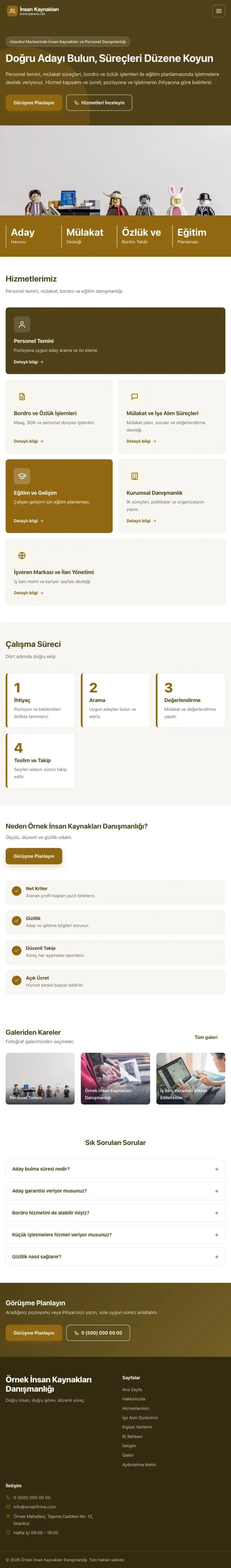 Blok Kahve Amber – İnsan Kaynakları ve Personel Danışmanlığı Web Sitesi tablet görünümü
