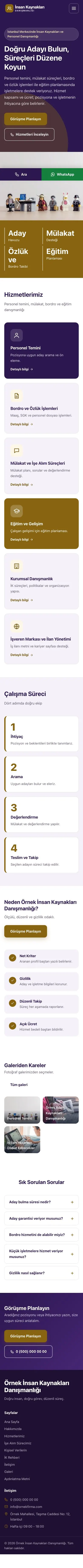 Blok Mor Amber – İnsan Kaynakları ve Personel Danışmanlığı Web Sitesi mobil görünümü