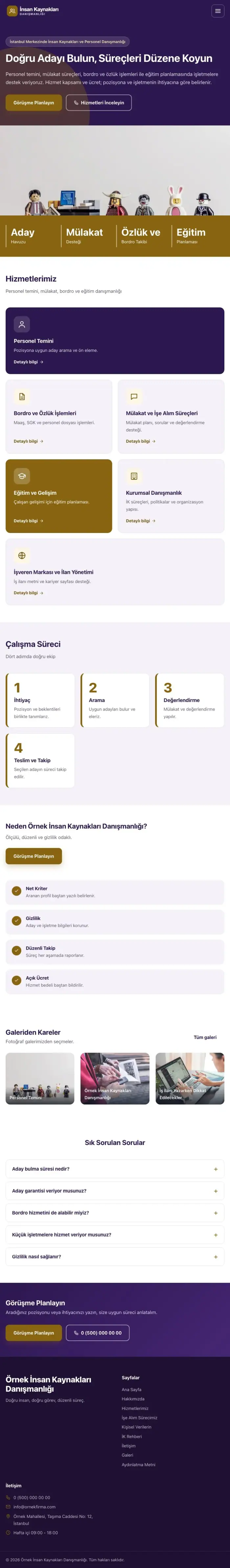 Blok Mor Amber – İnsan Kaynakları ve Personel Danışmanlığı Web Sitesi tablet görünümü