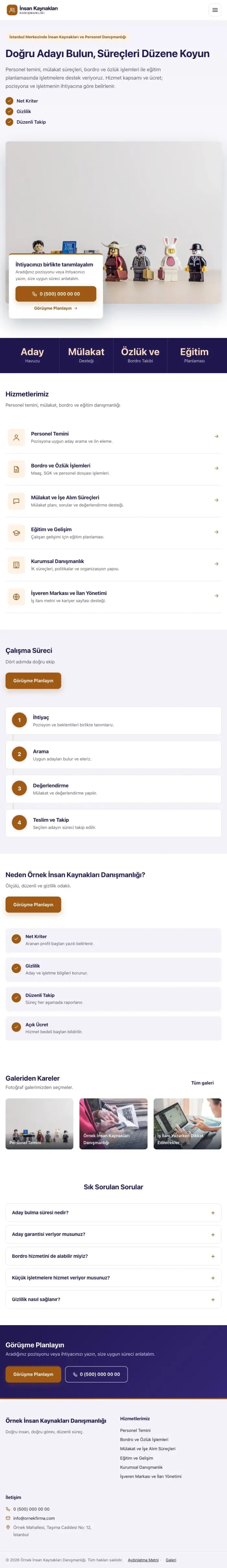 Bölünmüş Lacivert Turuncu – İnsan Kaynakları ve Personel Danışmanlığı Web Sitesi tablet görünümü