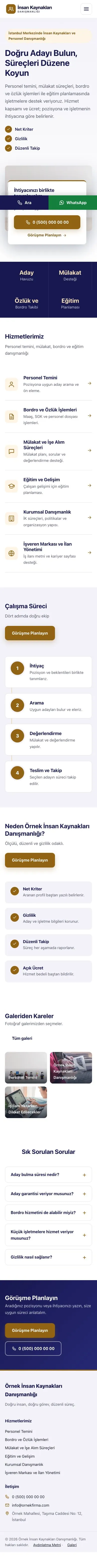 Bölünmüş Lacivert Turuncu II – İnsan Kaynakları ve Personel Danışmanlığı Web Sitesi mobil görünümü