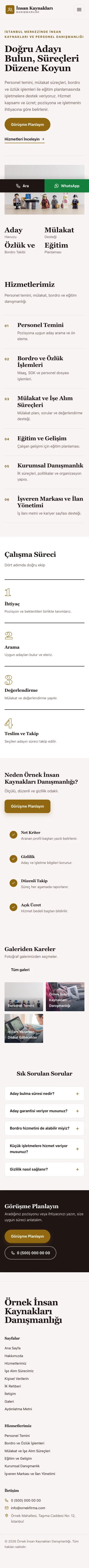 Dergi Editoryal Bordo Amber – İnsan Kaynakları ve Personel Danışmanlığı Web Sitesi mobil görünümü