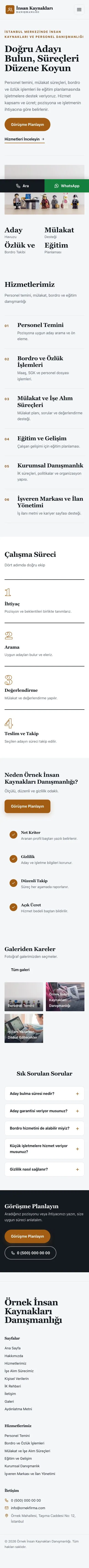 Dergi Editoryal Mavi Turuncu – İnsan Kaynakları ve Personel Danışmanlığı Web Sitesi mobil görünümü