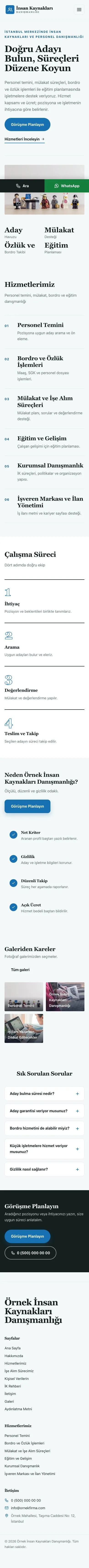 Dergi Editoryal Petrol Mavi – İnsan Kaynakları ve Personel Danışmanlığı Web Sitesi mobil görünümü