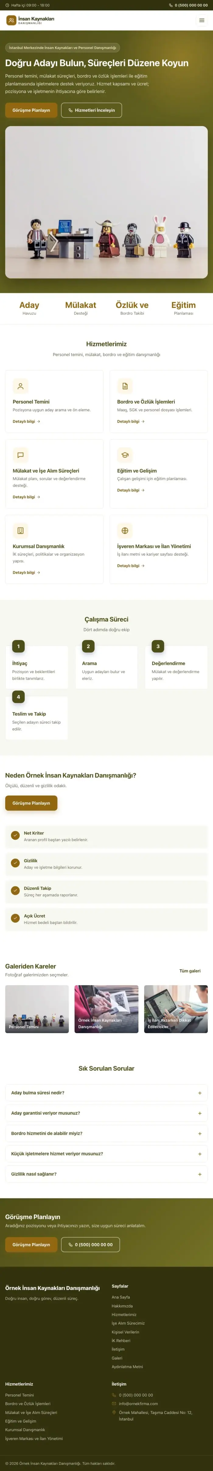 Klasik Zeytin Amber – İnsan Kaynakları ve Personel Danışmanlığı Web Sitesi tablet görünümü