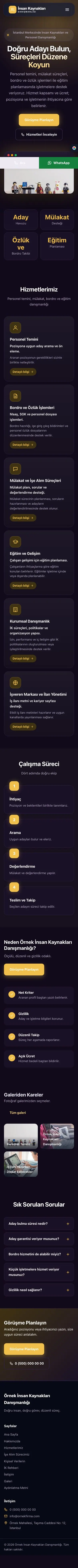 Koyu Modern Mor Amber – İnsan Kaynakları ve Personel Danışmanlığı Web Sitesi mobil görünümü