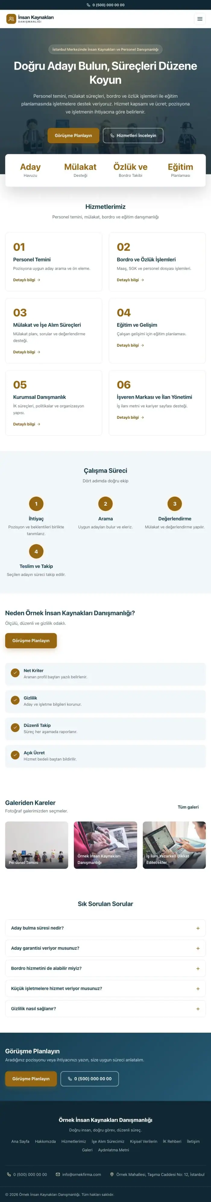 Merkez Mavi Turuncu – İnsan Kaynakları ve Personel Danışmanlığı Web Sitesi tablet görünümü