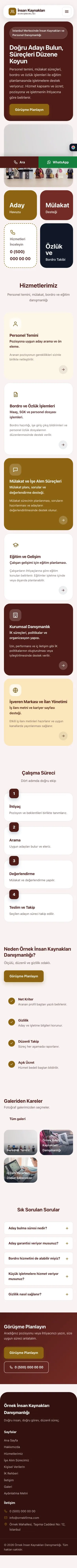 Mozaik Bordo Amber – İnsan Kaynakları ve Personel Danışmanlığı Web Sitesi mobil görünümü