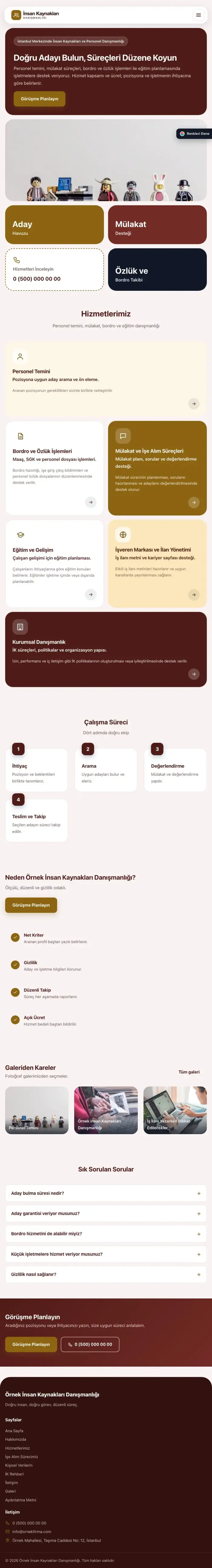 Mozaik Bordo Amber – İnsan Kaynakları ve Personel Danışmanlığı Web Sitesi tablet görünümü