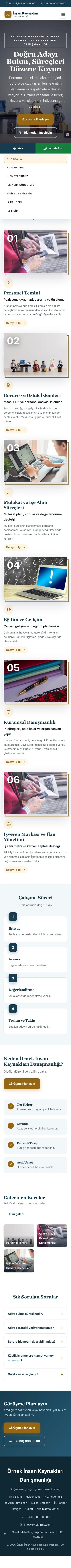 Zigzag Mavi Turuncu – İnsan Kaynakları ve Personel Danışmanlığı Web Sitesi mobil görünümü