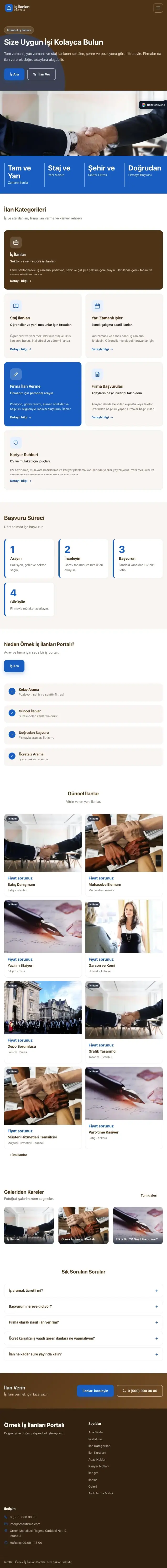Blok Kahve Mavi – İş İlanları ve Kariyer Portalı Web Sitesi tablet görünümü